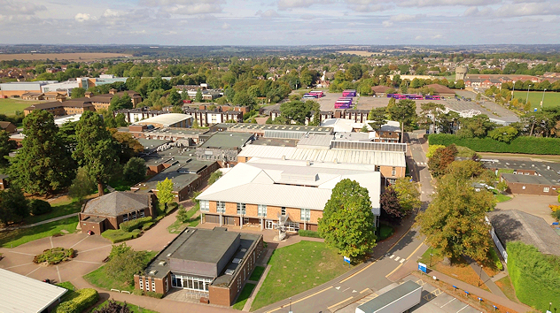 Aerial view of the centre of campus
