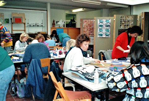 Students at work in the art room in 1988