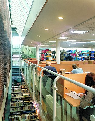 Students in the modern and characterful library