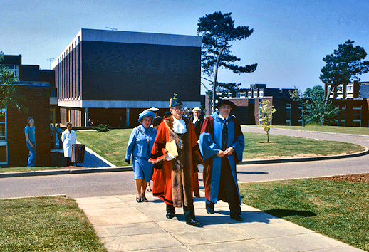 Group process to Leather Centre, with Library building behind